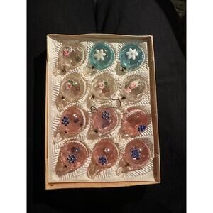 Vintage Set of Mini Christmas Ornaments in Original Box (12)